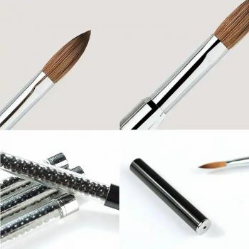 Nail Art Brushes #10 Kolinsky Sable Hair Acrylic Nail Brush Kolinsky Nail Brushes Wholesale Crimped