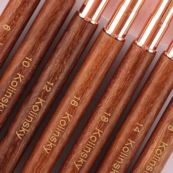 Sandalwood Handle Kolinsky Nail Art Brush Acrylic UV Gel Extension Pen Nail Polish Painting Drawing Brush