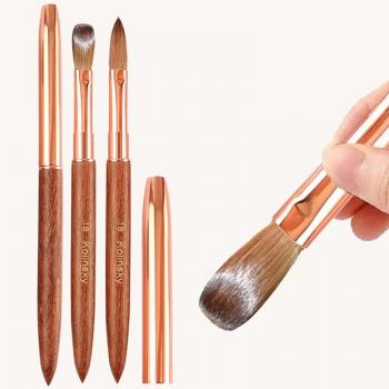 Sandalwood Handle Kolinsky Nail Art Brush Acrylic UV Gel Extension Pen Nail Polish Painting Drawing Brush