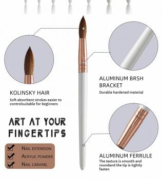 New Product Custom Logo New Acrylic Nail Brush Pure Kolinsky Nails Brush Kolinsky Acrylic Nail Brush