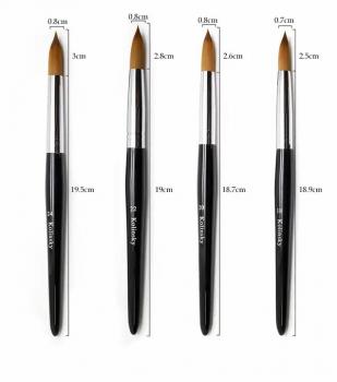 Custom Label Wooden Nail Brush Pure Kolinsky for Professional Manicure Kolinsky Nail Brush Black Beauty Care Make Tools