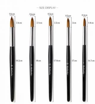 Custom Label Wooden Nail Brush Pure Kolinsky for Professional Manicure Kolinsky Nail Brush Black Beauty Care Make Tools