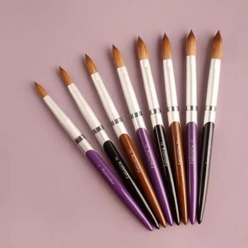 New 100% Real Kolinsky Art Nail Brush Handmade Professional Manicure Acrylic Application Pure Kolinsky Nail Brushes