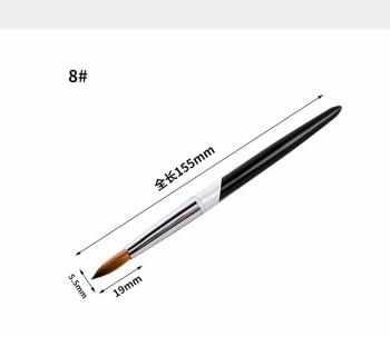 New Custom Logo 100% Kolinsky Hair Bristles Crimped Shaped Acrylic Nail Brushes Nail Art Manicure Tool Size 8 10 12 14 16