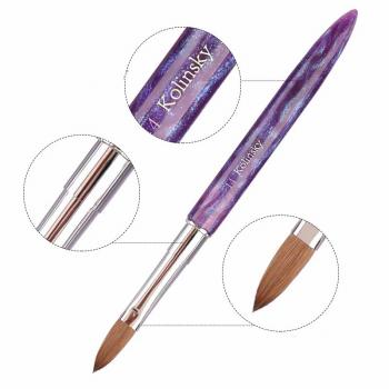 New style Dreamy purple 100% kolinsky acrylic nails brush animal hair nail brushes for acrylic