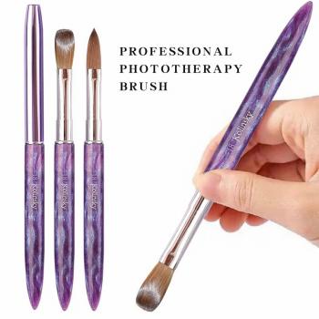 New style Dreamy purple 100% kolinsky acrylic nails brush animal hair nail brushes for acrylic