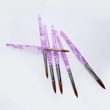 2024 Great Quality Personalized 100% Pure Sable Acrylic Handle Uv Gel Kolinsky Nail Brush