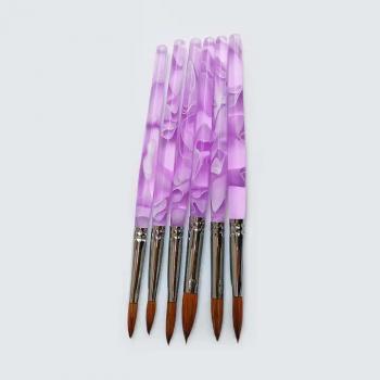 2024 Great Quality Personalized 100% Pure Sable Acrylic Handle Uv Gel Kolinsky Nail Brush