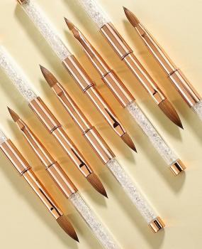 China Original Manufacture 100% Pure Kolinsky Sable Hair Nail Brush Salon Using 3d Art Nails Design Acrylic Nail Brush