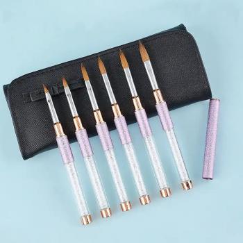 China Original Manufacture 100% Pure Kolinsky Sable Hair Nail Brush Salon Using 3d Art Nails Design Acrylic Nail Brush