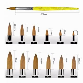 nail art brushes #10 kolinsky sable hair acrylic nail brush kolinsky nail brushes wholesale crimped