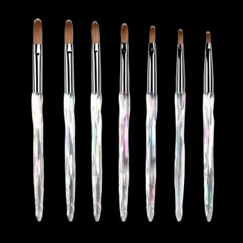 777 100% kolinsky england acrylic nail brush holographic