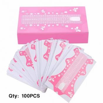 Wholesale New Pink Extension Adhesive Paper Aluminum Nail Form Hard Longer Nail Form