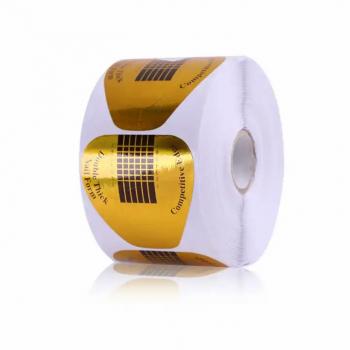 2024 Custom LOGO Holographic Paper Nail Art Extension Double Use Strong Soft Gel Dual Acrylic Nail Form