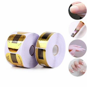 2024 Custom LOGO Holographic Paper Nail Art Extension Double Use Strong Soft Gel Dual Acrylic Nail Form