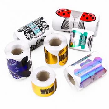 2024 Custom logo 100 Pcs/Pack Paper Trays UV Gel butterfly Nail Tip Extension Form