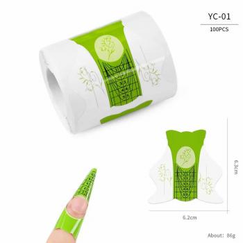 2024 Custom logo 100 Pcs/Pack Paper Trays UV Gel butterfly Nail Tip Extension Form
