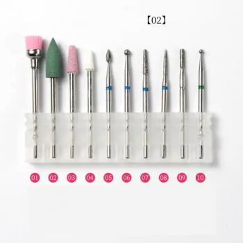 0Pcs/set Stainless Steel Diamond Nail Drill Bit Set Sanding Portable Electric Nail Drill Machine Set With Bits