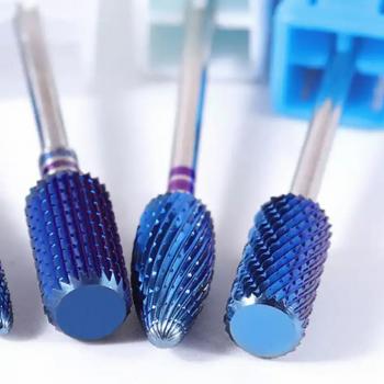 Newest Tornado Blue Coating 5 in 1 Tungsten Carbide Milling Cutter Rotary Burrs Nail Drill Filing Bits Electric