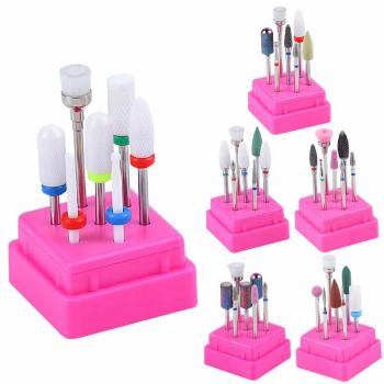 New 7pcs set Manicure Polish Carbide Tungsten Grinding Head Set Carbide Ceramic Diamond Alloy Remove Nail Drill bit Set