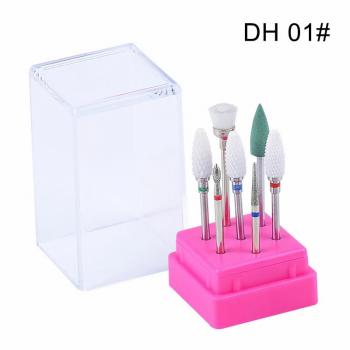 New 7pcs set Manicure Polish Carbide Tungsten Grinding Head Set Carbide Ceramic Diamond Alloy Remove Nail Drill bit Set