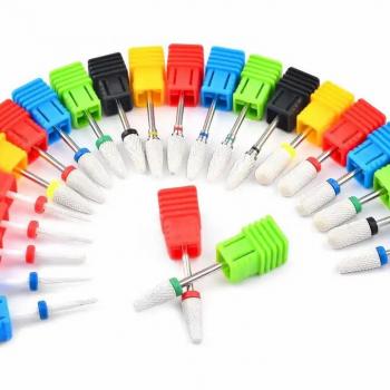 New Ceramic Nail Drill Bits Gel Polish Remover Nail Polishing Trimming Head For Electric Grinding Machine Manicure Tool