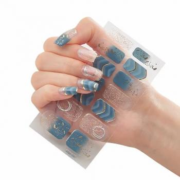 New product 3d hot gold laser nail polish film stickers fashion nail stickers