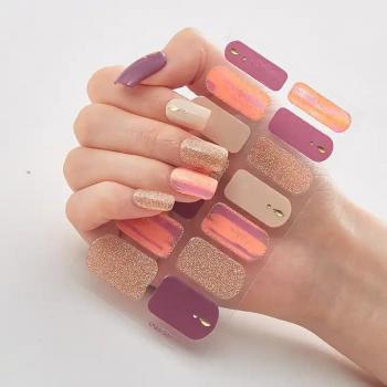 New product 3d hot gold laser nail polish film stickers fashion nail stickers