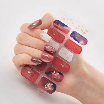 New product 3d hot gold laser nail polish film stickers fashion nail stickers