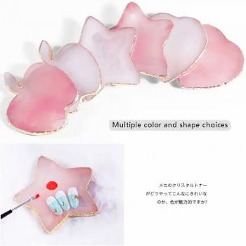 New Product Multi color and shape Resin Gold Edge Nail Art Palette Leaf shape Nail polish palette