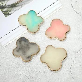 New Product 5 Colors Resin Agate Gold Edge Nail Art Palette Wholesale Nail polish palette