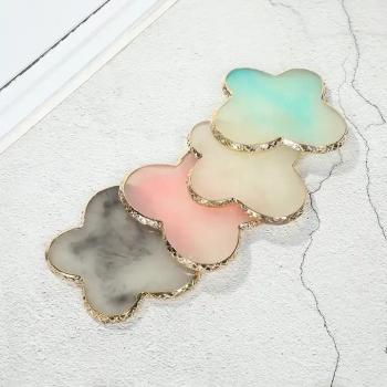 New Product 5 Colors Resin Agate Gold Edge Nail Art Palette Wholesale Nail polish palette