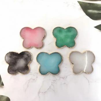 New Product 5 Colors Resin Agate Gold Edge Nail Art Palette Wholesale Nail polish palette