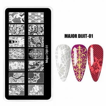 Wholesale Custom Stainless Steel Geometry Stamp Nail Art Stamping Plate 2024