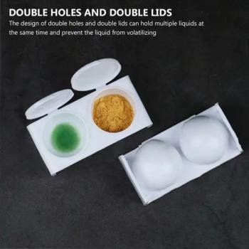 New Product Double Hole Nail Brush Cleaning Cup Nail Powder Pigment Mixing Cup Nail Pen Washing Cup