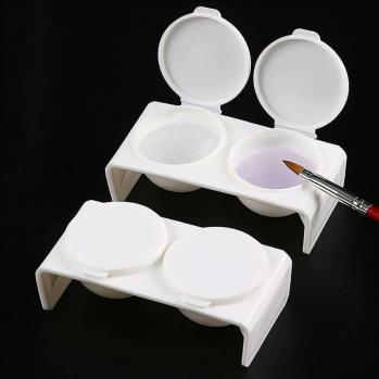 New Product Double Hole Nail Brush Cleaning Cup Nail Powder Pigment Mixing Cup Nail Pen Washing Cup