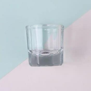 Nail Art Enhancement Tool Small Clear Octagonal Crystal Glass Jar Making Acrylic Liquid Powder Mixing Cup For Nail Beauty