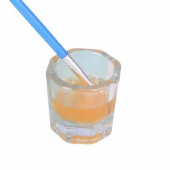 Nail Art Enhancement Tool Small Clear Octagonal Crystal Glass Jar Making Acrylic Liquid Powder Mixing Cup For Nail Beauty
