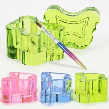 New Product Colorful Butterfly Crystal Glass Acrylic Powder Nail Cup Storage Nails Liquid Dappen Dish Manicure Tool Wash Cup