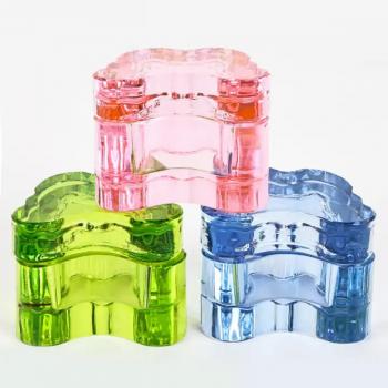 New Product Colorful Butterfly Crystal Glass Acrylic Powder Nail Cup Storage Nails Liquid Dappen Dish Manicure Tool Wash Cup