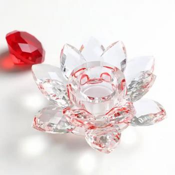 New Color-plated crystal Cup Colorful Wash Storage Nail Tool Lotus AB Color Nail Art Crystal Glass Cup with Lid
