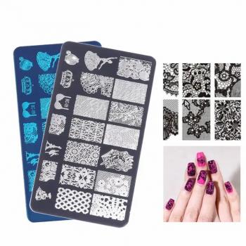 Wholesale Stainless Steel 20 Different Various Deep And Clear Texture Flower Pattern Nail Art Stamping Plates Set 2024