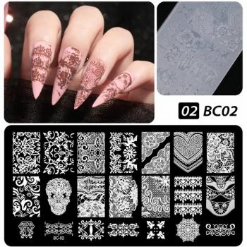 Wholesale Stainless Steel 20 Different Various Deep And Clear Texture Flower Pattern Nail Art Stamping Plates Set 2024
