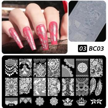 Wholesale Stainless Steel 20 Different Various Deep And Clear Texture Flower Pattern Nail Art Stamping Plates Set 2024