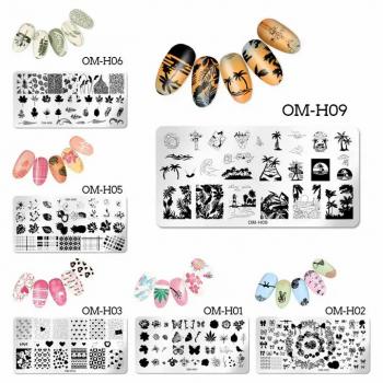 New Animal Flower Leaf Plant Nail Stamp Stencils Template Kit Manicure Templates Nail Art Tools Custom Nail Stamping Plate