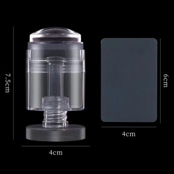New Rotary Transparent Seal Multi-Function Change Size Pattern Silicone Seal For French Nails Manicuring Kits Nail Art Stamping