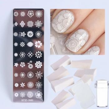 Nail Art Stamp Plate Leaf Flower Dreamcatcher Snowflake Geometry Lace Nail Polish Print Jelly Stamper Scrapper Tool