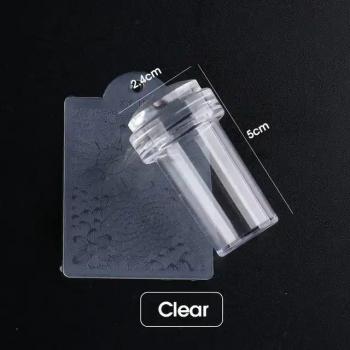 New French Tip Nail Stamper Clear Silicone Head with Scraper Transparent Jelly Nail Art Stamper