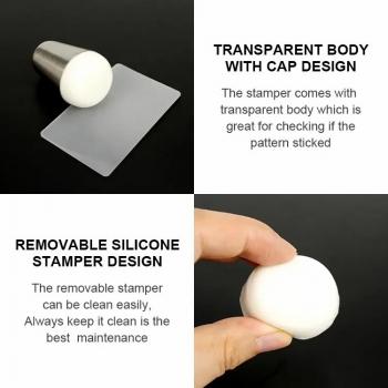 New Nail Supplies Image Transfer French Nail Art Stamper Silicone Head Metal Nail Stamper