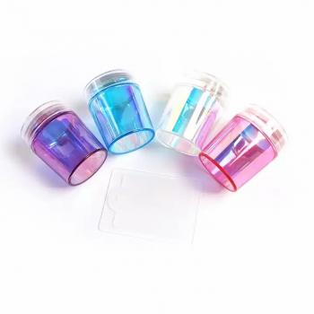 New Product French Manicure Tool Laser Nail Stamper Set Transparent Silicone Clear Nail Art Stamper